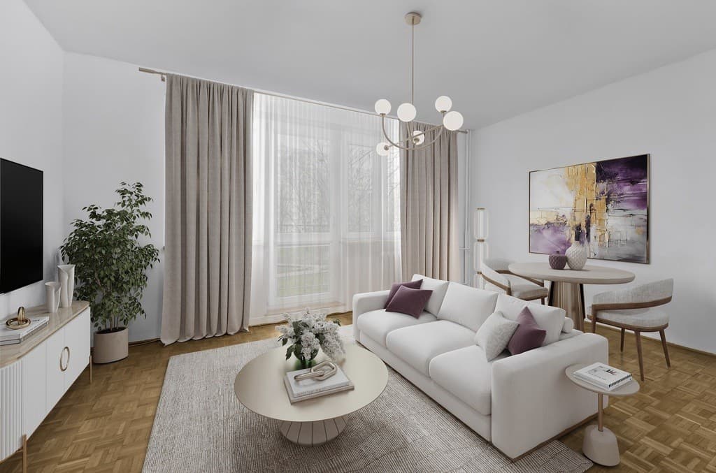 Czteropokojowe mieszkanie z balkonem z widokiem na park – 1