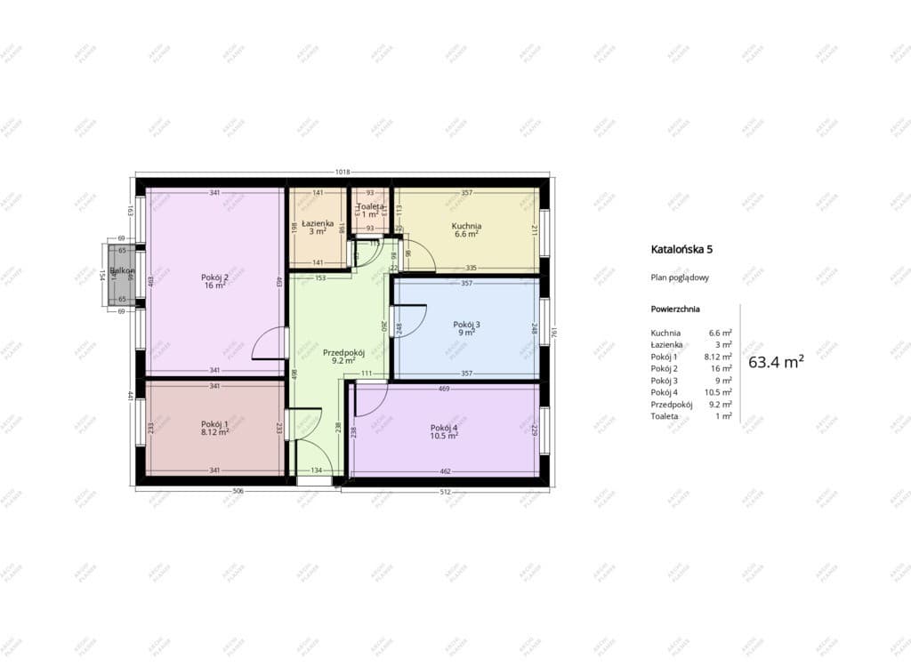 Czteropokojowe mieszkanie z balkonem z widokiem na park – 16