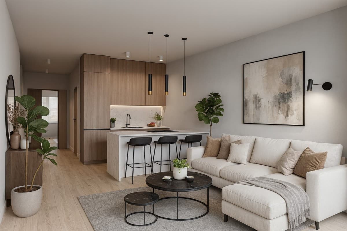 Nowoczesne mieszkanie z widokiem na miasto i balkonem – 1